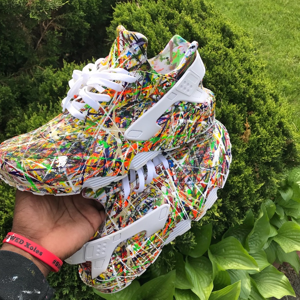 Custom Splatter Nike Huaraches Paint Splattered - Picture 5 of 7